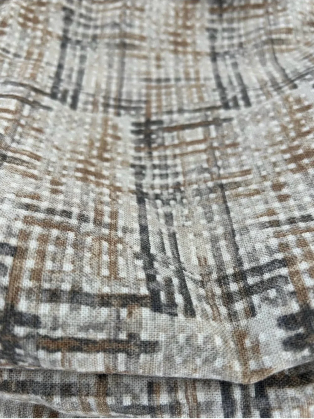 Heavyweight Linen Blend Duvet Cover and Sham Set Grid Print - Casaluna king set